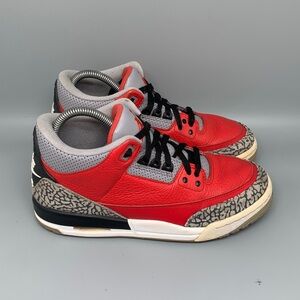 Jordan 3 Retro GS Red Cement Basketball Shoes CQ0488-600‎ Women Sz 8